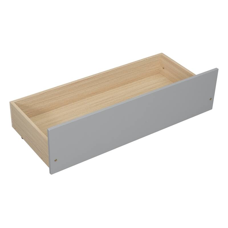 Twin Size L-shaped Bookcases Bed with Power Outlets