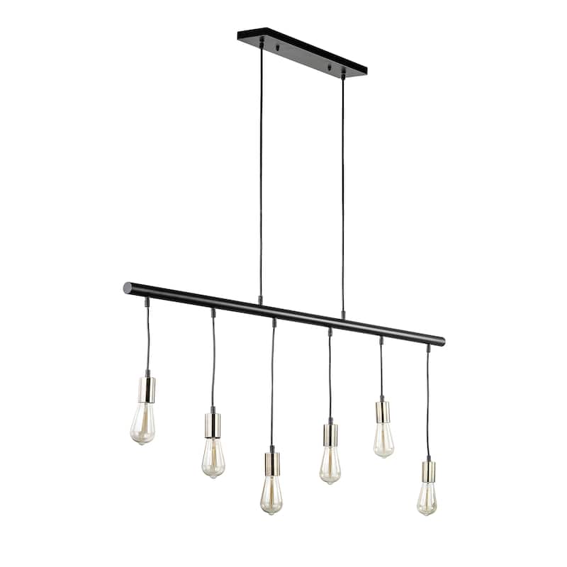 Carbon Loft Crow Matte Black 6-light Pendant (Edison Bulb Included)
