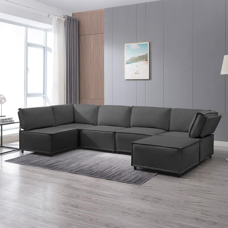 Mixoy Convertible Modular Sleeper Couch with Ottoman
