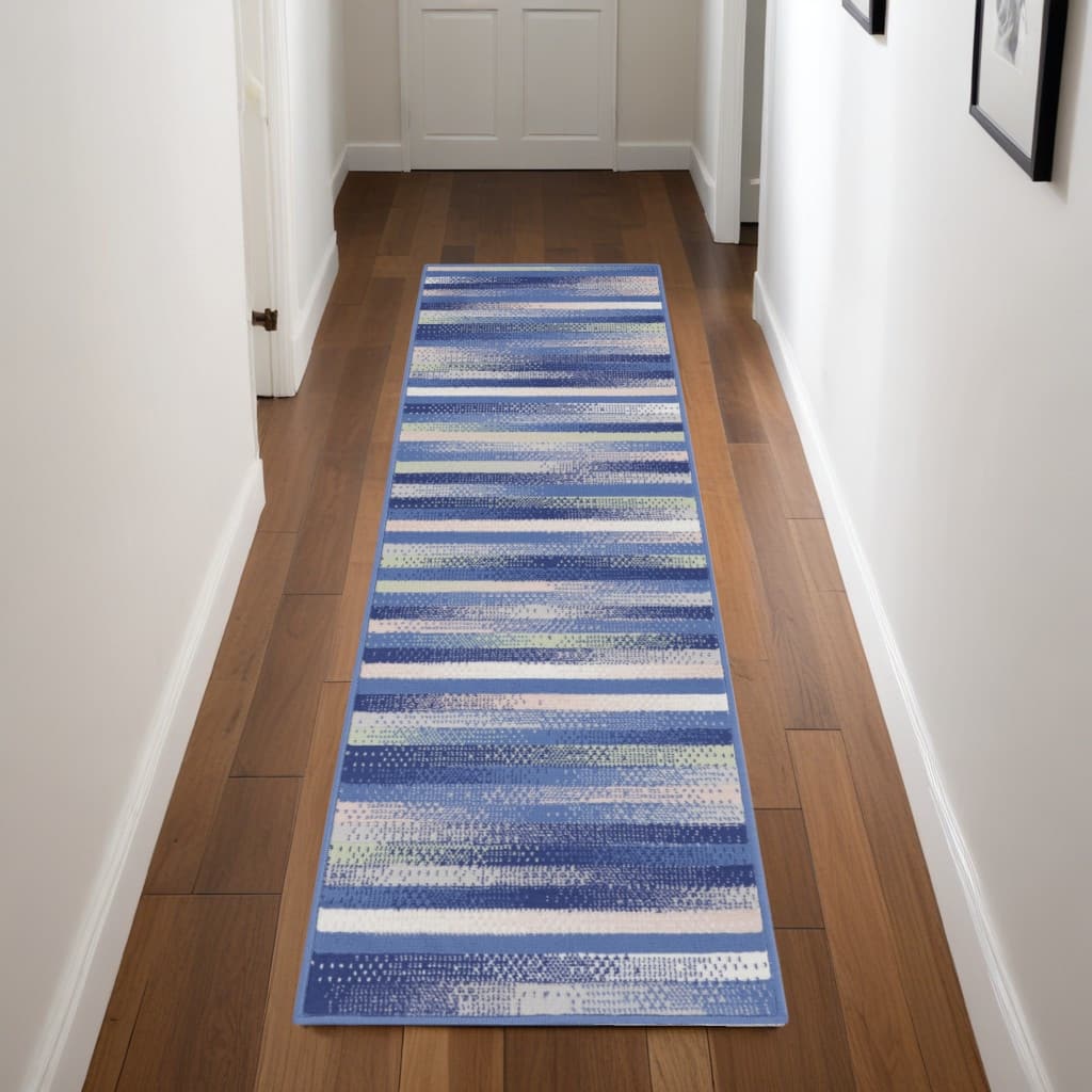 Jawa Power Loomed Distressed Abstract Modern Non Skid Stain Resistant Area Rug By HomeRoots - 96' X '24' X '0.39