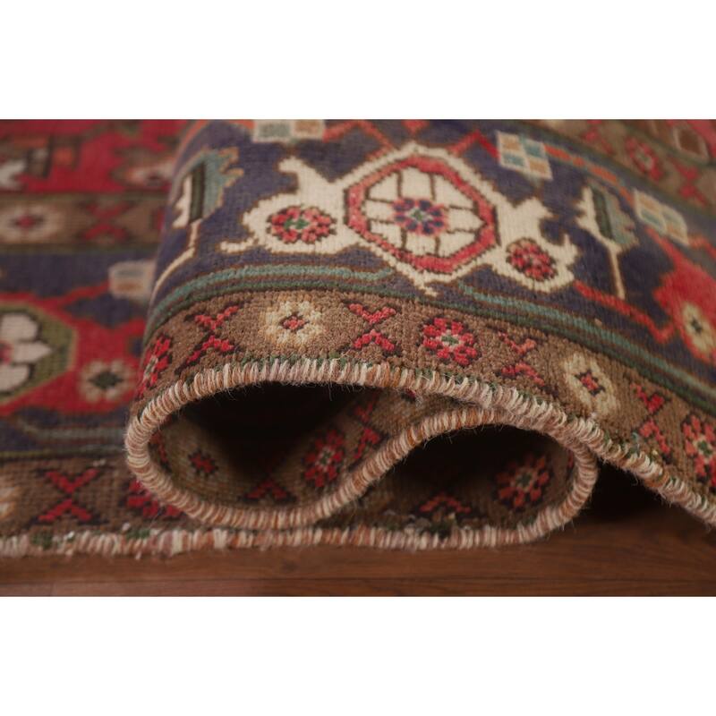 Hand Knotted Oriental 100% Wool Carpet Traditional Medallion Red Heriz Area Rug - 9' 6'' X 6' 3''