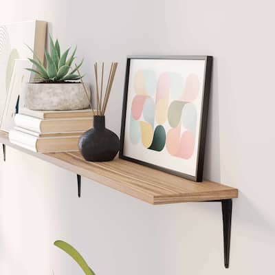 60 inch Floating Shelf, Wooden Shelf for Wall, Book Shelf, Kitchen Shelf, Living Room Shelves, Burnt