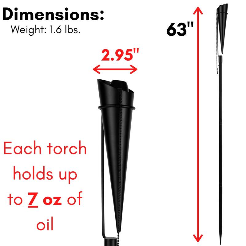 4pk Ibiza Torches - Easy to Refill Citronella - Flame Light Torch