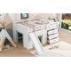 preview thumbnail 8 of 14, Full Size Low Loft Bed with Slide,Three Storage Drawers