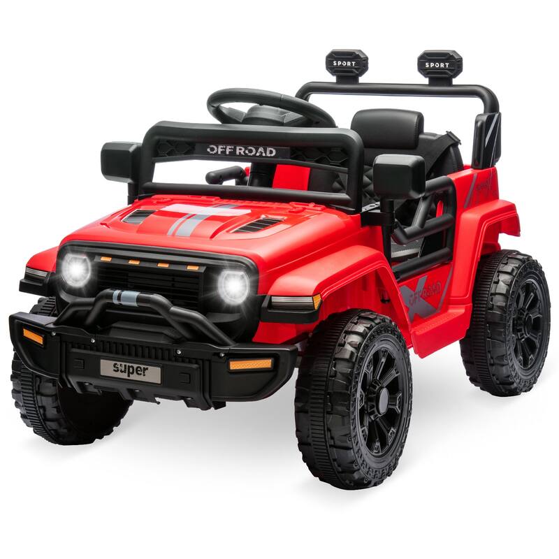 12V Electric Kids Ride on Truck, Toy Vehicle with Remote Control for Best Kids Gift - Red