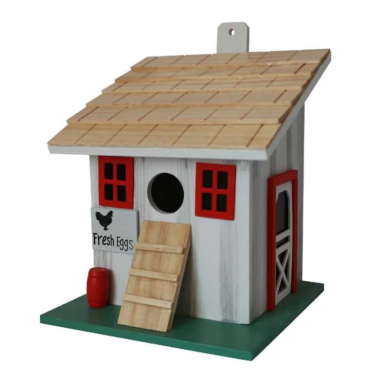 Home Bazaar 9" x 7" x 7" Chicken Coop Birdhouse - Small - 7"x9"x7"