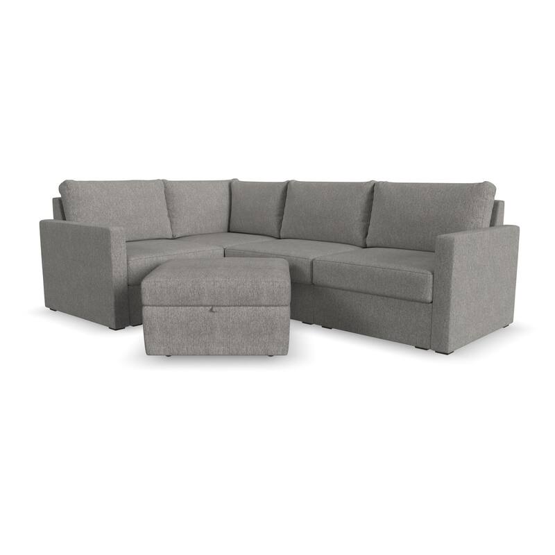 Flexsteel 4-Seat Modular Sectional with Storage Ottoman - 103" x 35" x 72"