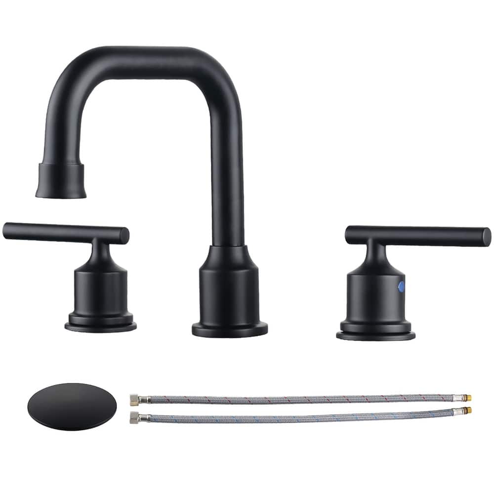 WOWOW Double Handle 8 in. Widespread Bathroom Sink Faucet