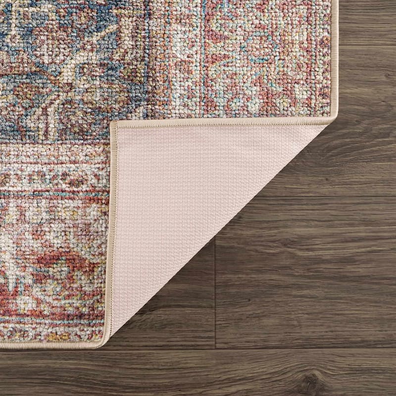 Reseca Oriental Traditional Vintage Distressed Machine Washable Area Rug