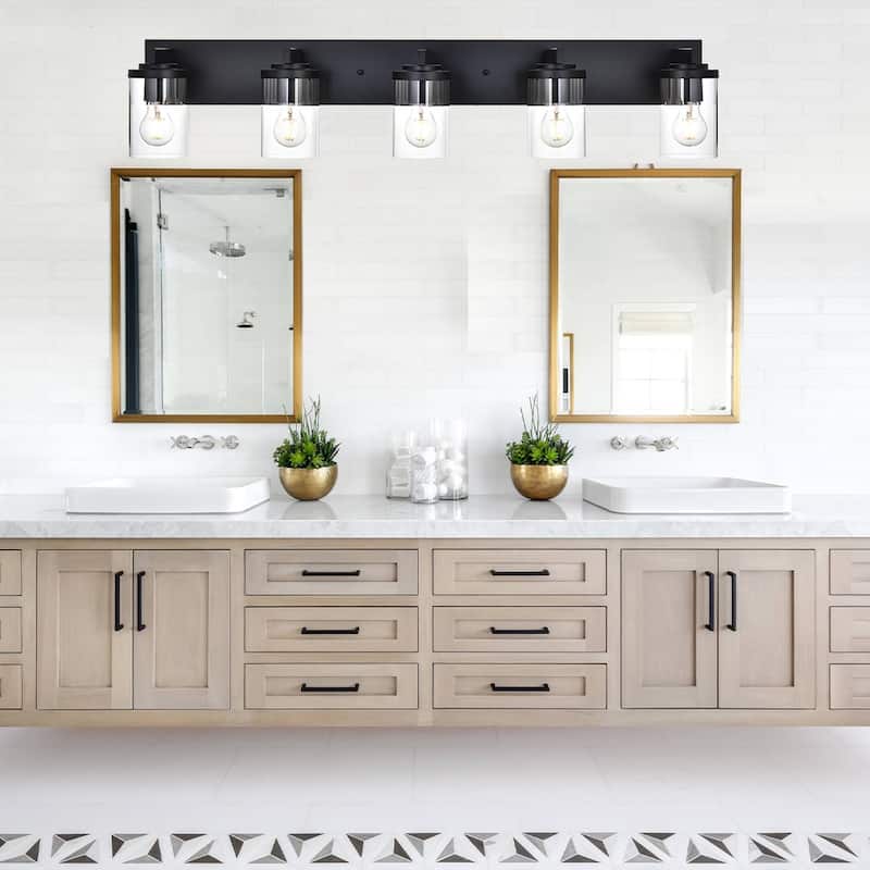 Farmhouse Vanity Lights with Clear Glass Shade