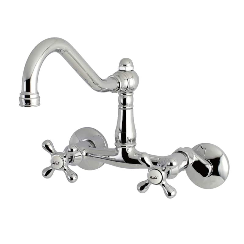 Vintage 6" Adjustable Center Wall Mount Kitchen Faucet - Polished Chrome