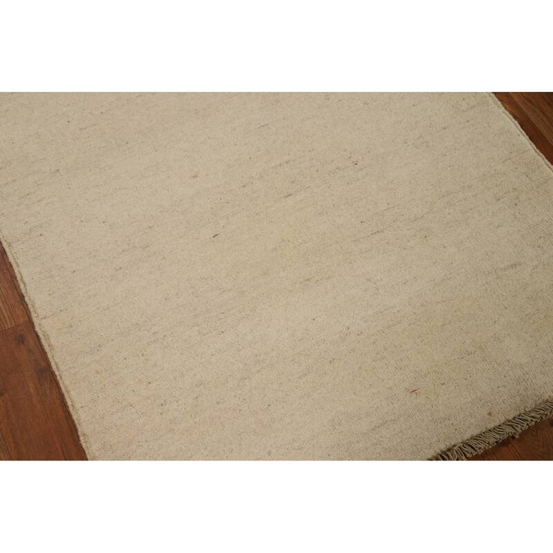 Modern Gabbeh Oriental Rug Hand-Knotted Foyer Wool Carpet - 2'8"x 3'11"