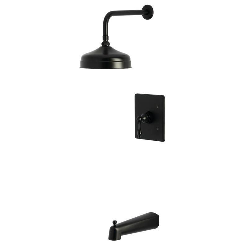 Kingston Brass Single-Handle Pressure Balanced Tub and Shower Faucet - Matte Black