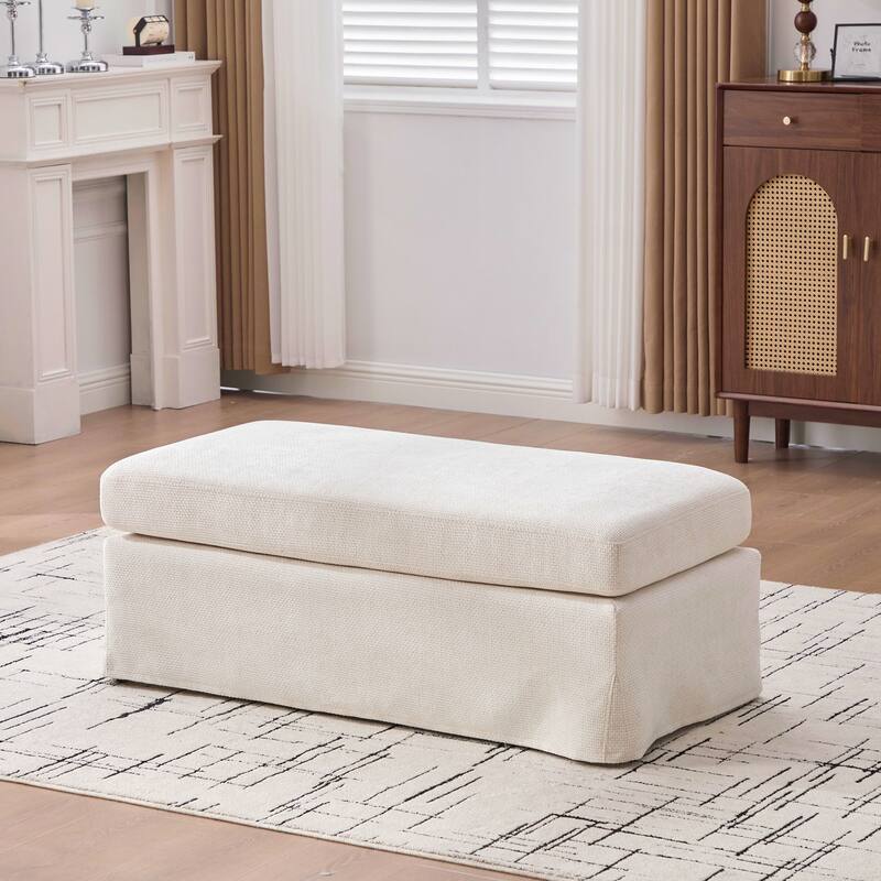 Modern Upholstered Ottoman, Foot Stool for Living Room Bedroom Entryway and Office,