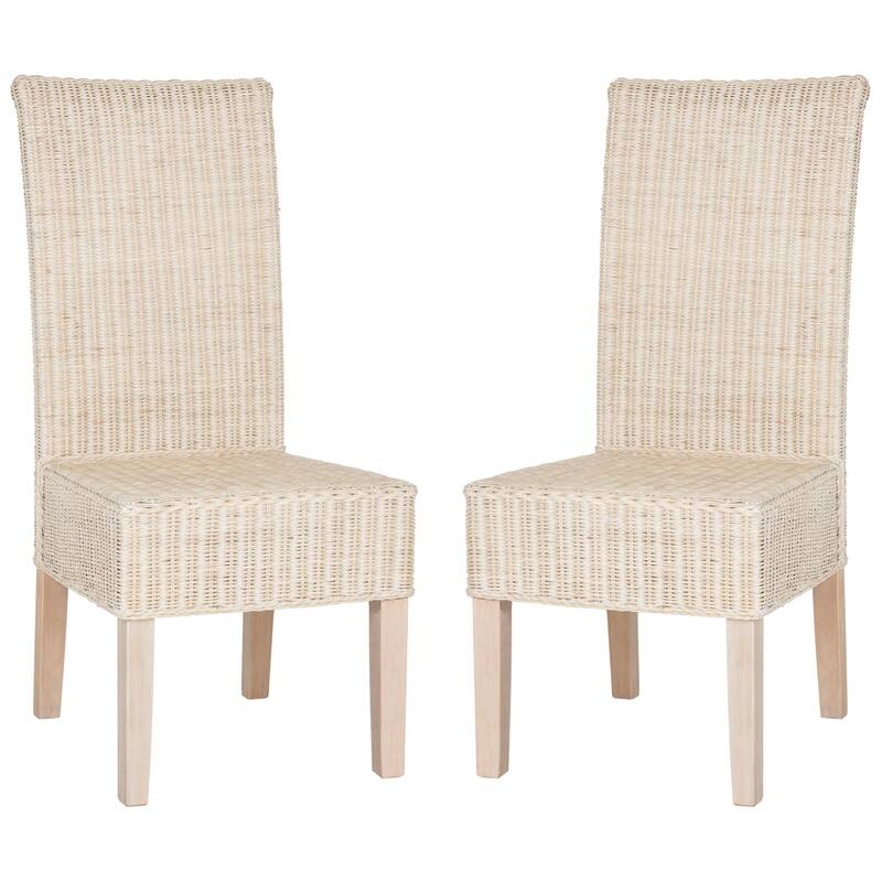 SAFAVIEH Jorine Grey Wicker Dining Chair (Set of 2) - 18.1" x 13.2" x 40.1" - 18Wx13Dx40H