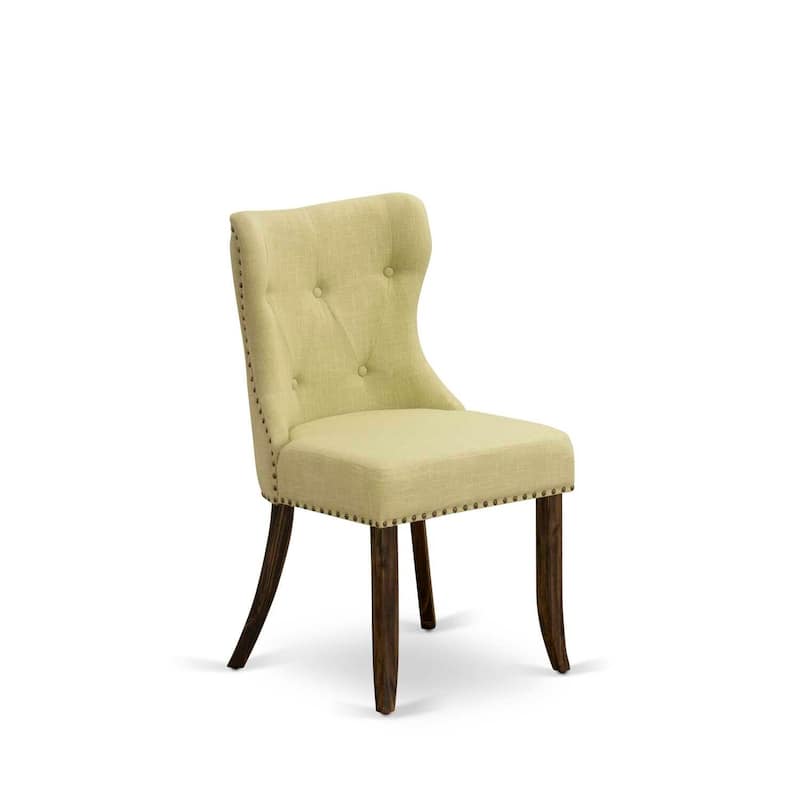 Parsons Dining Chairs Set of 2 with Upholstered Linen Fabric Seat and Tufted Back, Accent Seating - 21.5