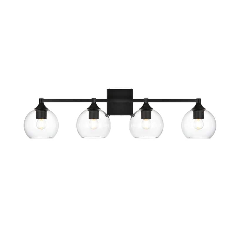 Felz 1 Light Black and Clear Bath Sconce