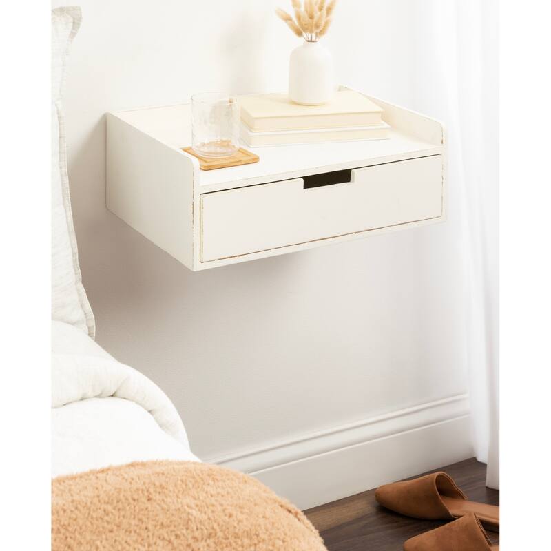 Kate and Laurel Kitt Premium Sold Wood Floating Shelf Side Table