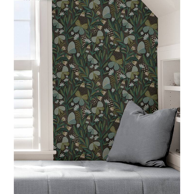 Pip & Lo Chocolate Papillon Flutter Peel & Stick Wallpaper
