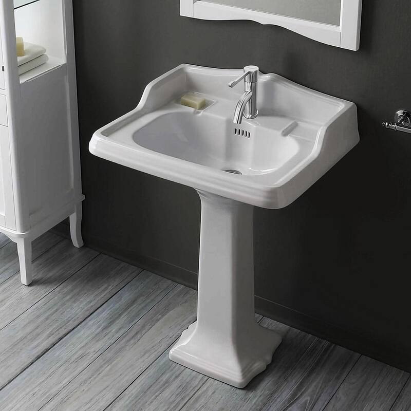 Whitehaus AR824-AR805-1H Isabella 26" Rectangular Vitreous China