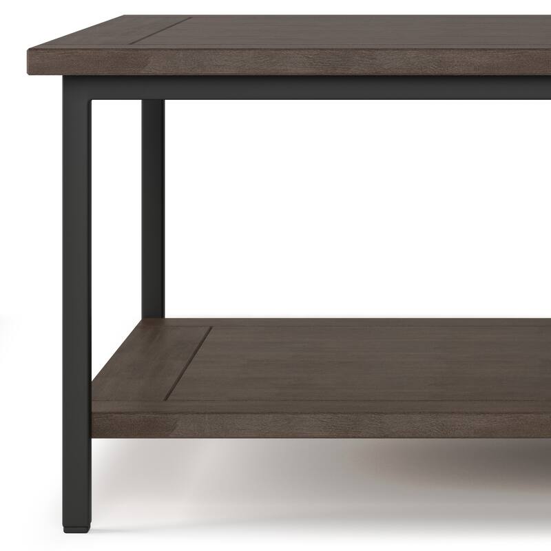 WYNDENHALL Rhonda Solid Mango Wood & Metal Industrial Coffee Table - 34 W x 34 D x 18 H