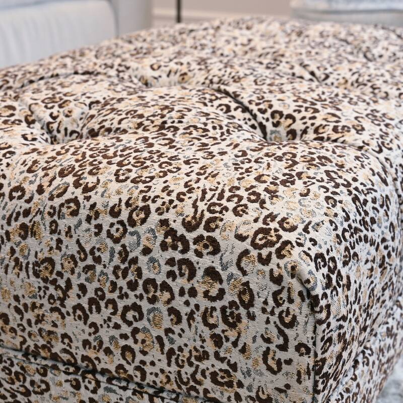 Roundhill Furniture Charbilia Fabric Tufted Cocktail Ottoman