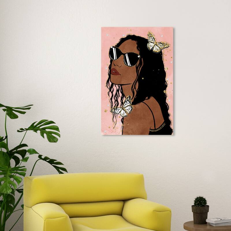 Wynwood Studio Canvas Fashion and Glam Butterfly Glam Brown and Light Brown Glam Wall Art Canvas Print - 30 x 20