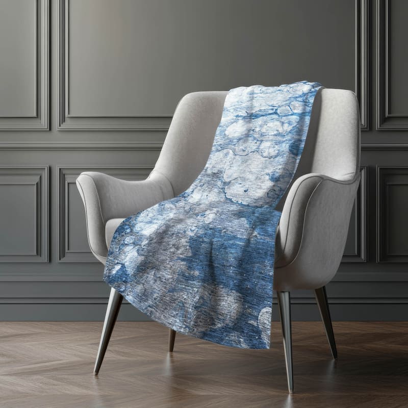 Premium Machine Washable Abstract Modern Sherpa Throw Blanket