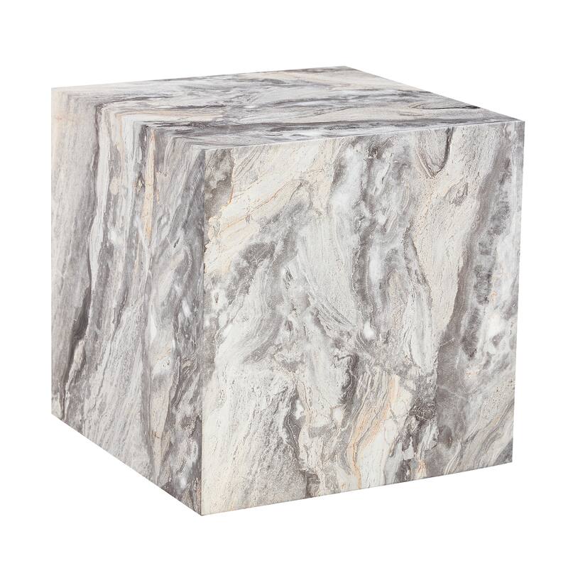 GDFStudio Thalassine Wood Coffee Table with Sleek Marble-Textured
