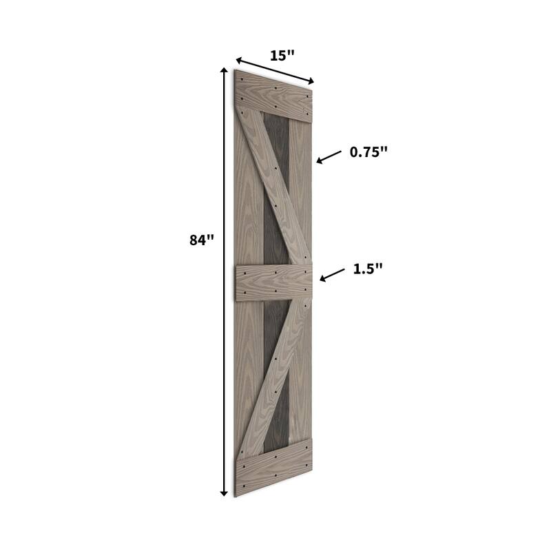 Coast Sequoia 30in./36in./48in./60in./72in. x 84in. Embossing Pine Wood Bi-Fold Barn Door With Sliding Hardware Kit
