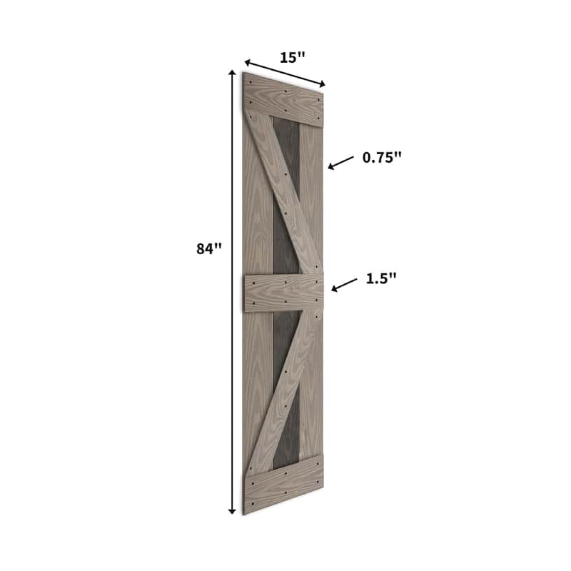 Coast Sequoia 30in./36in./48in./60in./72in. x 84in. Embossing Pine Wood Bi-Fold Barn Door With Sliding Hardware Kit