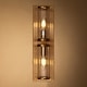 preview thumbnail 1 of 4, 2-Light Contemporary Soft Gold Cylindrical Wall Mount Sconce with Clear Glass Tube - 4.1''