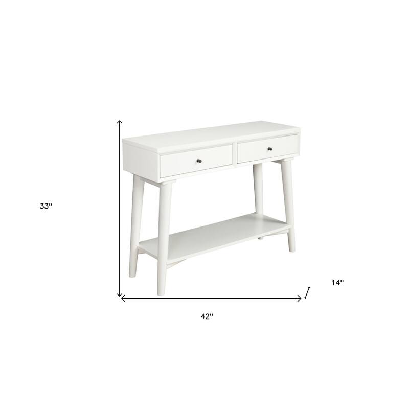 Solid Wood Console Table with Drawers and Floor Shelf - 42” L x 14” W x 33” H