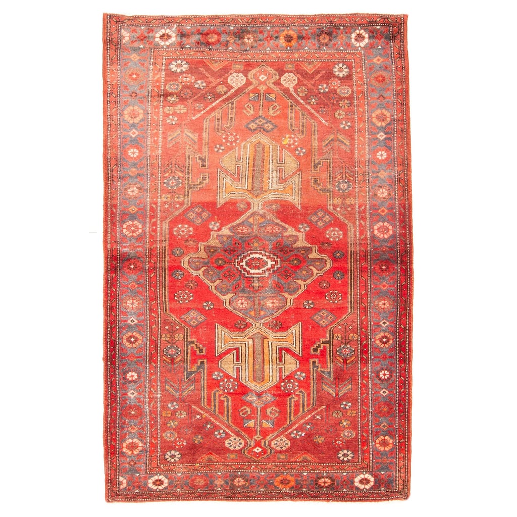 ECARPETGALLERY Hand-knotted Andelz Red Wool Rug - 4'5 x 7'2