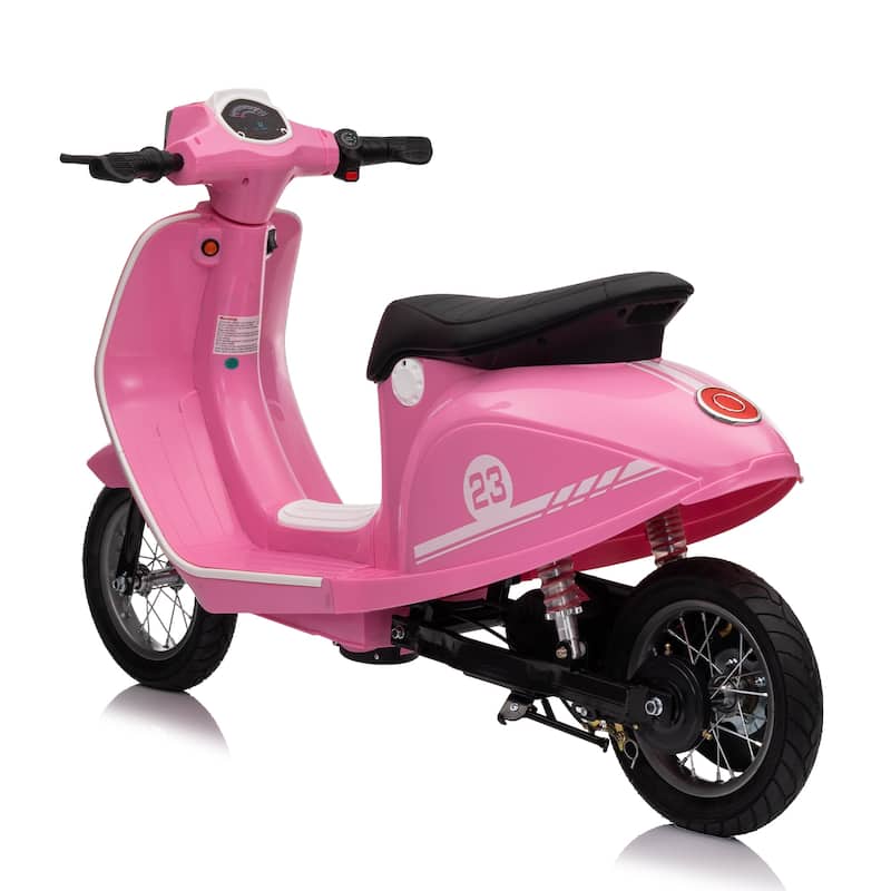 24V 250W Powerful Electric Scooter W/12" Air-Filled Tires,Hand Accelerator & Brake,Dual Rear Suspension,High/Low Speed