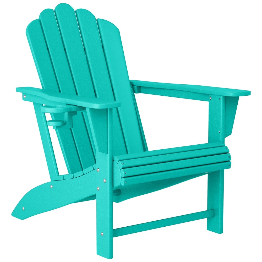 Aderson Outdoor Patio Commercial-Residential Adirondack Chair with Swivel Cupholder