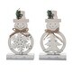 preview thumbnail 1 of 1, Transpac MDF Winter Metallic Decor Set of 2 Christmas Home Decorations