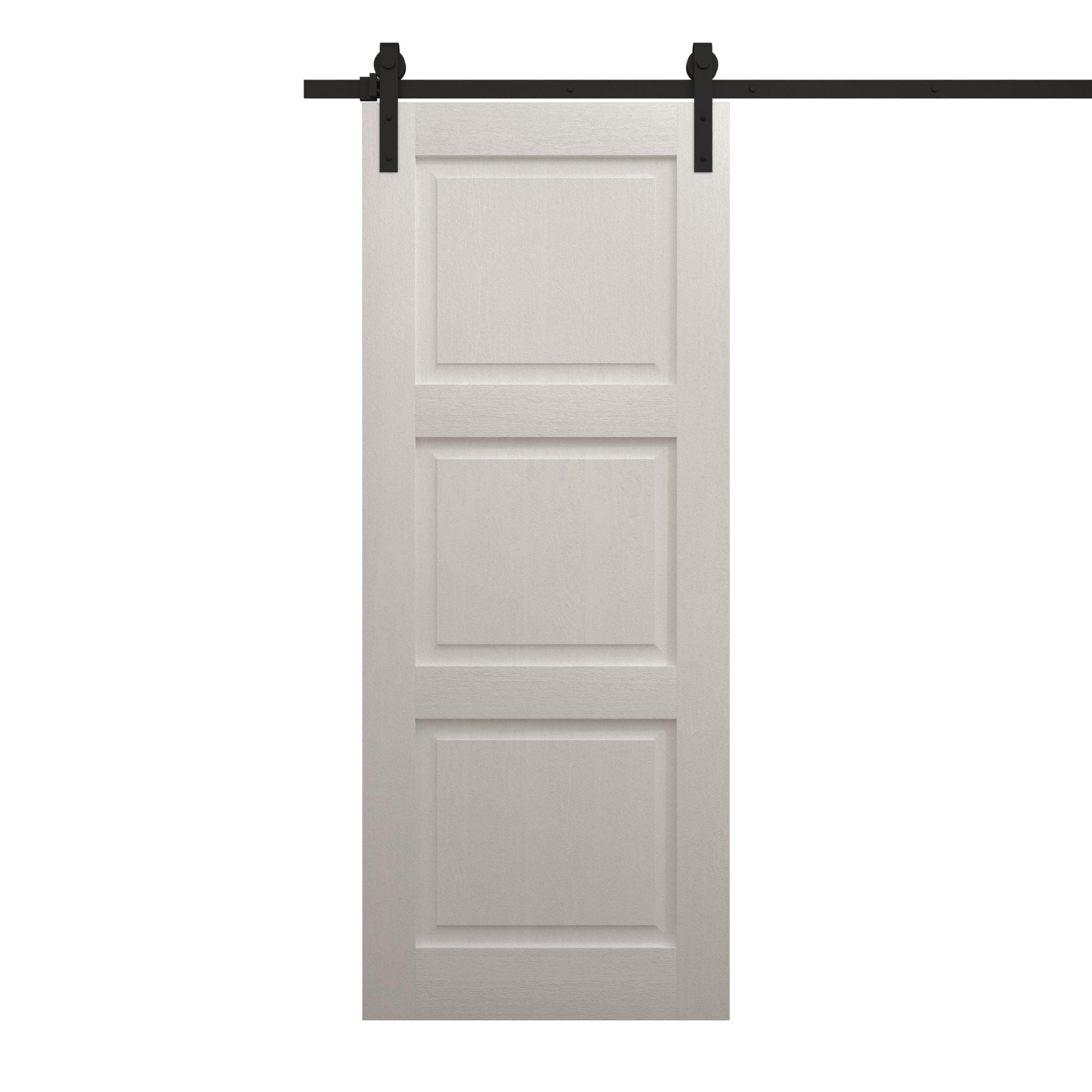 Modern Barn Door 18 x 80 inches | Ego 5010 Painted White Oak | 6.6FT Rail Track Heavy Hardware Set | Solid Panel Interior Doors
