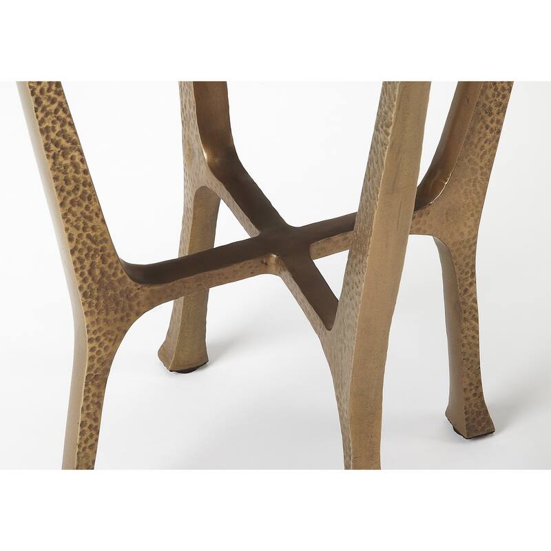 Handmade Flavio Metal and Stone End Table (India)