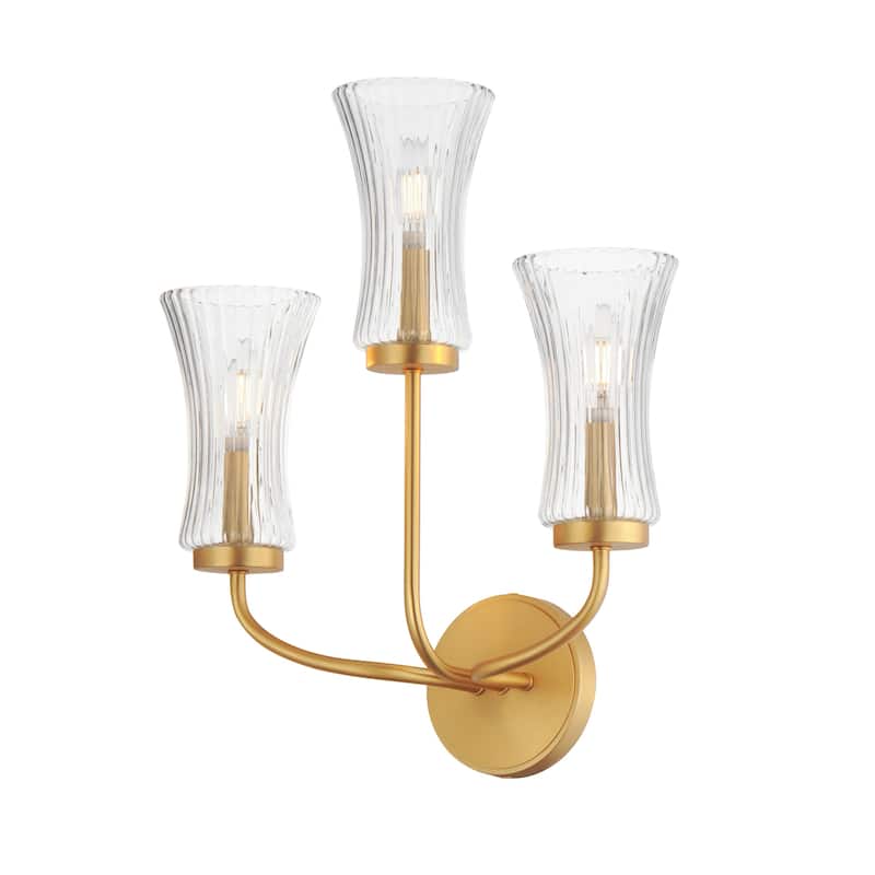 Maxim 16153CR Camelot 3 Light 19" Tall Wall Sconce - Natural Aged Brass