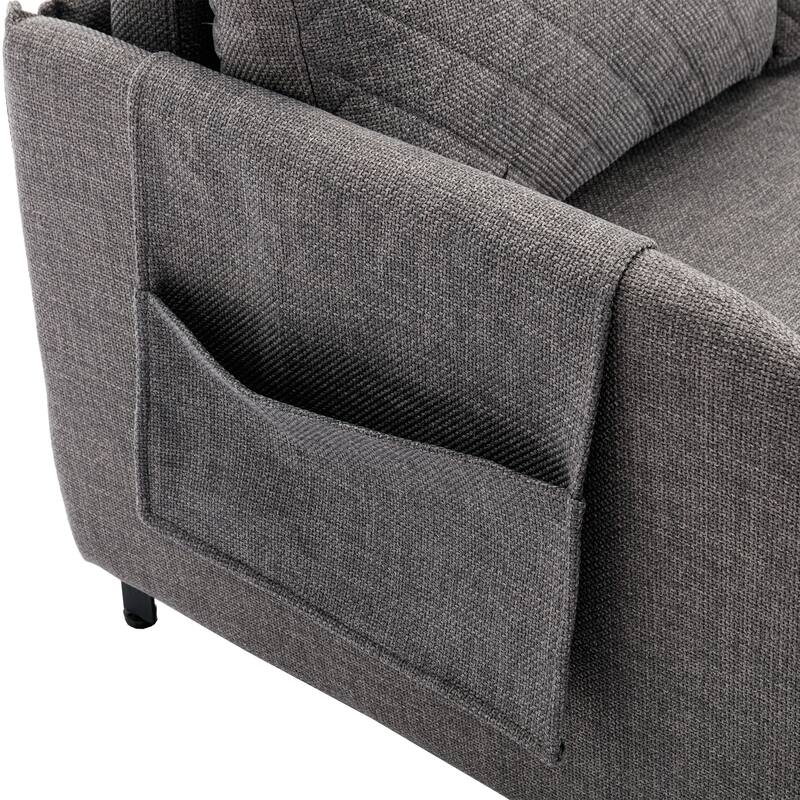 Modern Velvet Loveseat Couch with Pull Out Bed