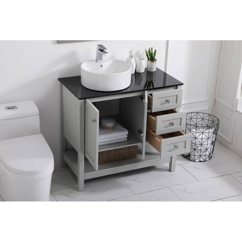 Elegant Lighting VF16236 Ralph 36" Free Standing Single Basin Vanity - Blue