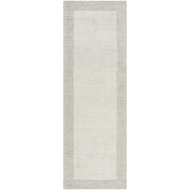 Livabliss Bohemian & Eclectic Skylar Stripe Area Rug - 2'6" x 8' - Medium Gray