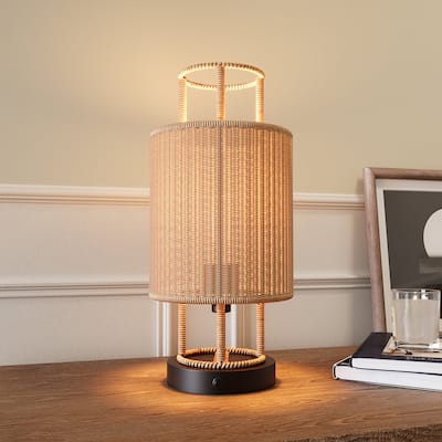 Acroma Rattan Lantern 1-Light table lamp