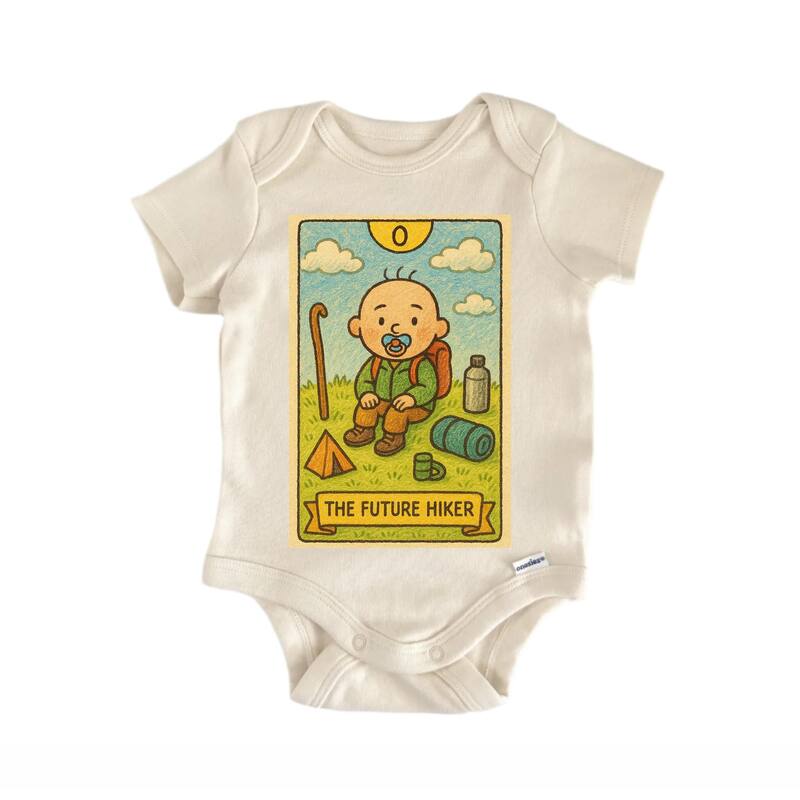Hiker Camping Tarot - Baby Bodysuit - Blue - 0-3M