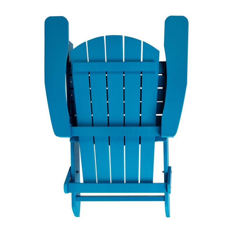 Set of 2 Poly Resin Folding Adirondack Chair-Indoor/Outdoor Patio Chair