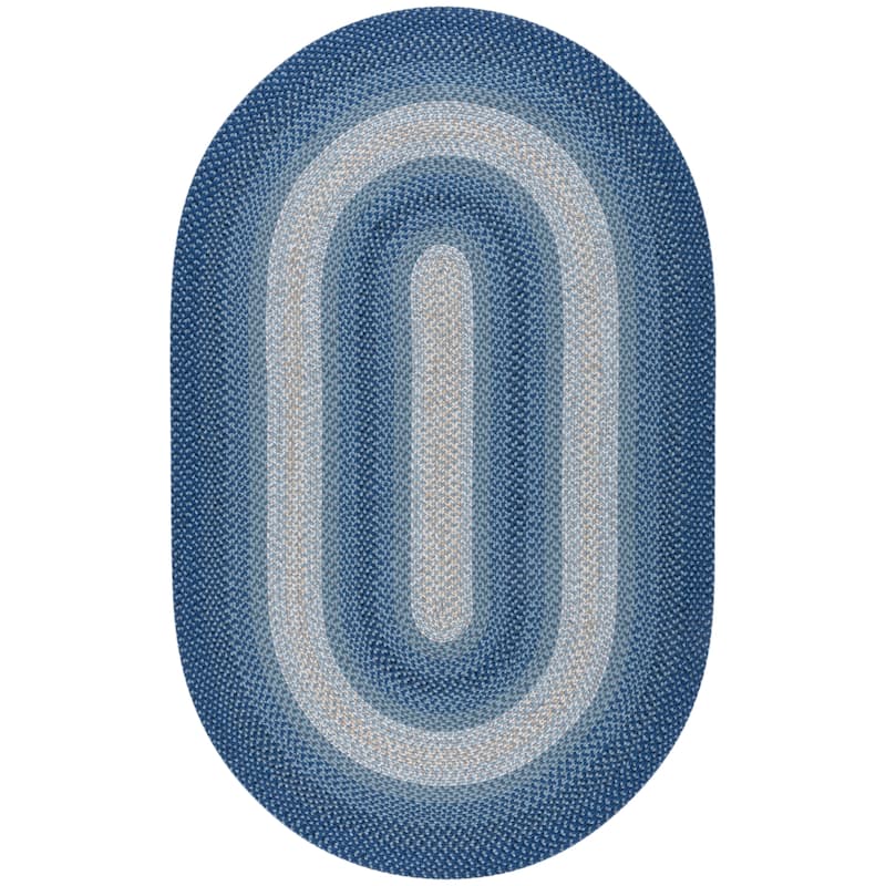 SAFAVIEH Handmade Braided Kita Country Rug - 5' x 8' Oval - Navy/Grey