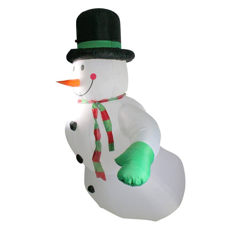 8' Animated Inflatable Lighted Standing Snowman Christmas Yard Decor