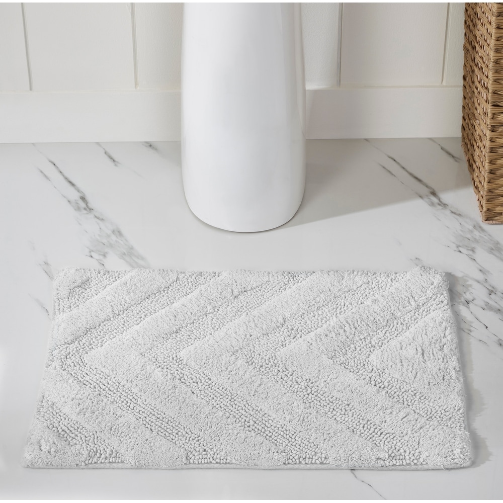 Better Trends 40-in x 24-in Ivory Cotton Bath Rug in Off-White