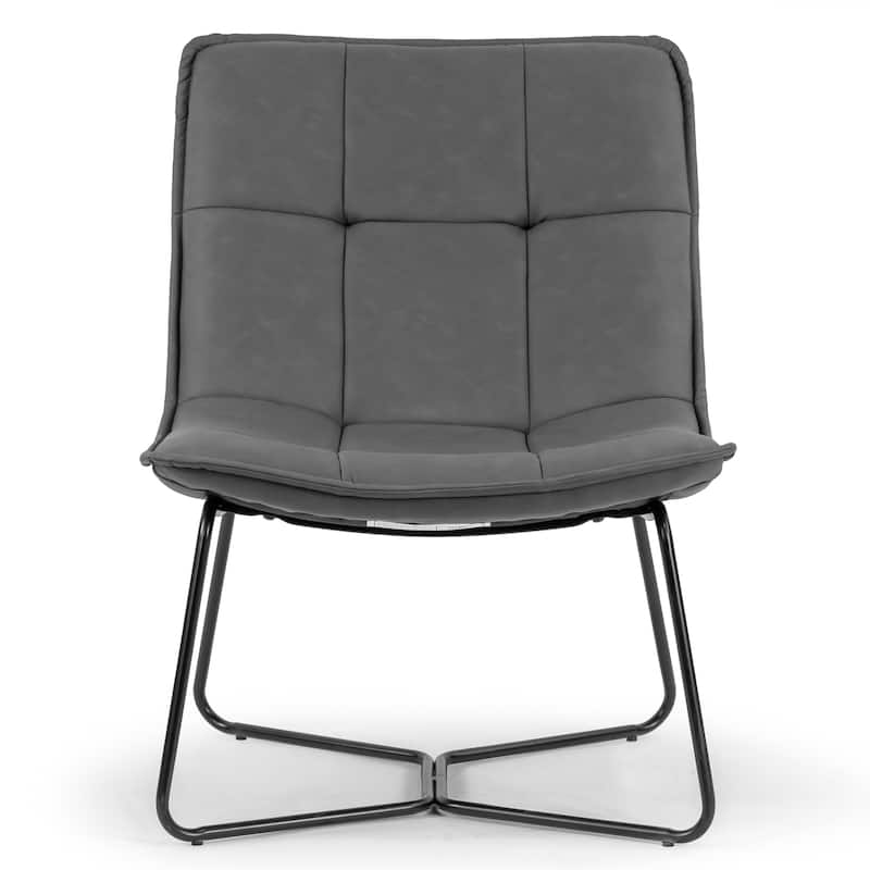 Aurele Armless Accent Chair with Black Metal Legs